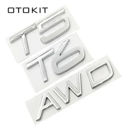 3D Metal T5 T6 AWD LOGO Emblematy Odznaki Naklejka samochodowa Litera Naklejka Stylizacja samochodu Dla Volvo XC60 XC90 S60 S80 S60L V40 V60 Błotnik tylny