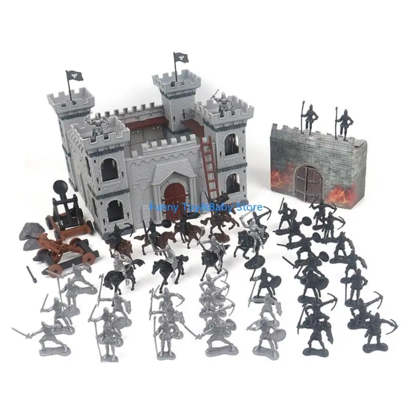 

High Quality Plastic Cavalry War Horse Siege Engine Castles Model Building Set for Creative Assembly and Educational Fun C90B