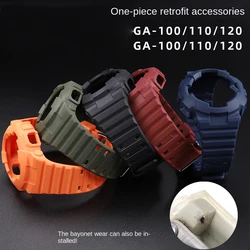 GA100 GA110 GA120 gd100 120 mod kit For Casio G-SHOCK GA-110 GD-110 GD-120 GA/GD100 One piece retrofit Matte silicone case strap