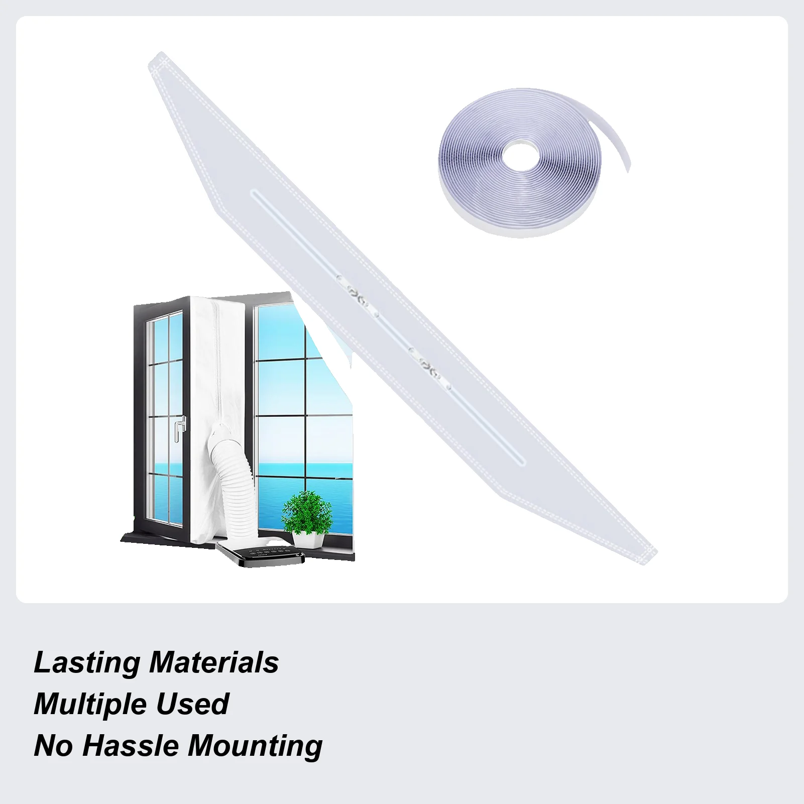 

Window AC Seal Kit No Drilling Window Air Conditioner Seal Kit Replacement Cloth Baffle Adhesive Cover To Reduce Draft For RV