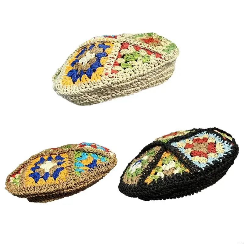 

P88A Vintage Granny-square Artist Hat Cabbie Hat Outdoor Leisure Men Women