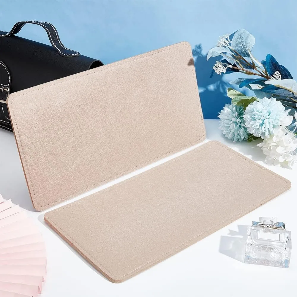 2pcs Felt Bag Base Shaper, 13.7 x 7 Inch Insert Bag Bottom Camel Purse Bottoms Rectangle Bag Liner Board Bag Bottom Shaper