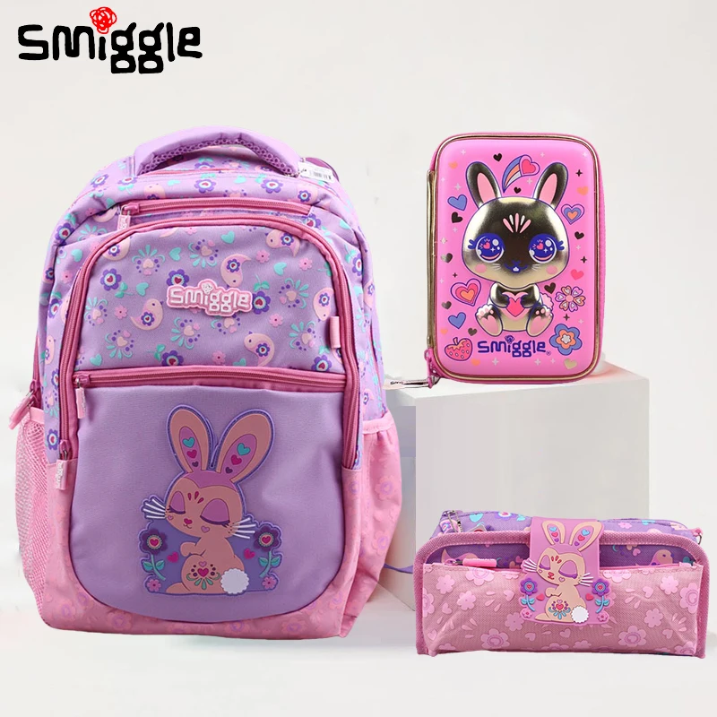 

Genuine Australian Smiggle Large Rabbit Pencil Case Backpack For Primary And Secondary School Students, Cartoon Animal Backpack