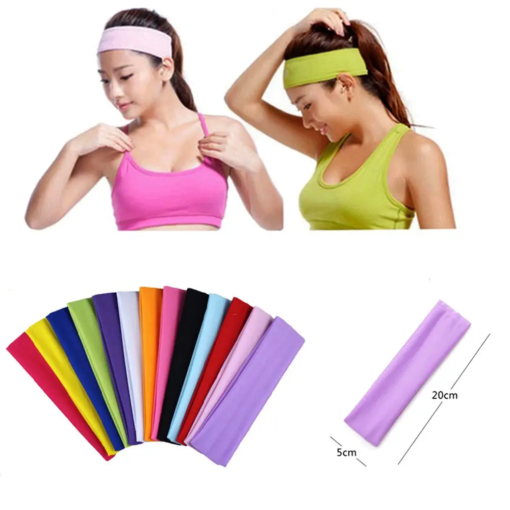 Sweatband Headband Yoga Hair Bands Basketball Gym Sport Stretch Ribbon Head Hairband Sweatband Universal Dance Biker Accessory