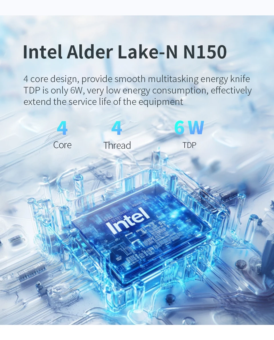 T8 plus Twin Lake N150 Mini PC Windows 11 pro 4800MHz DDR5 8GB/16GB 512GB SSD WiFi5 BT4.2 Komputer biurowy o kieszonkowym rozmiarze