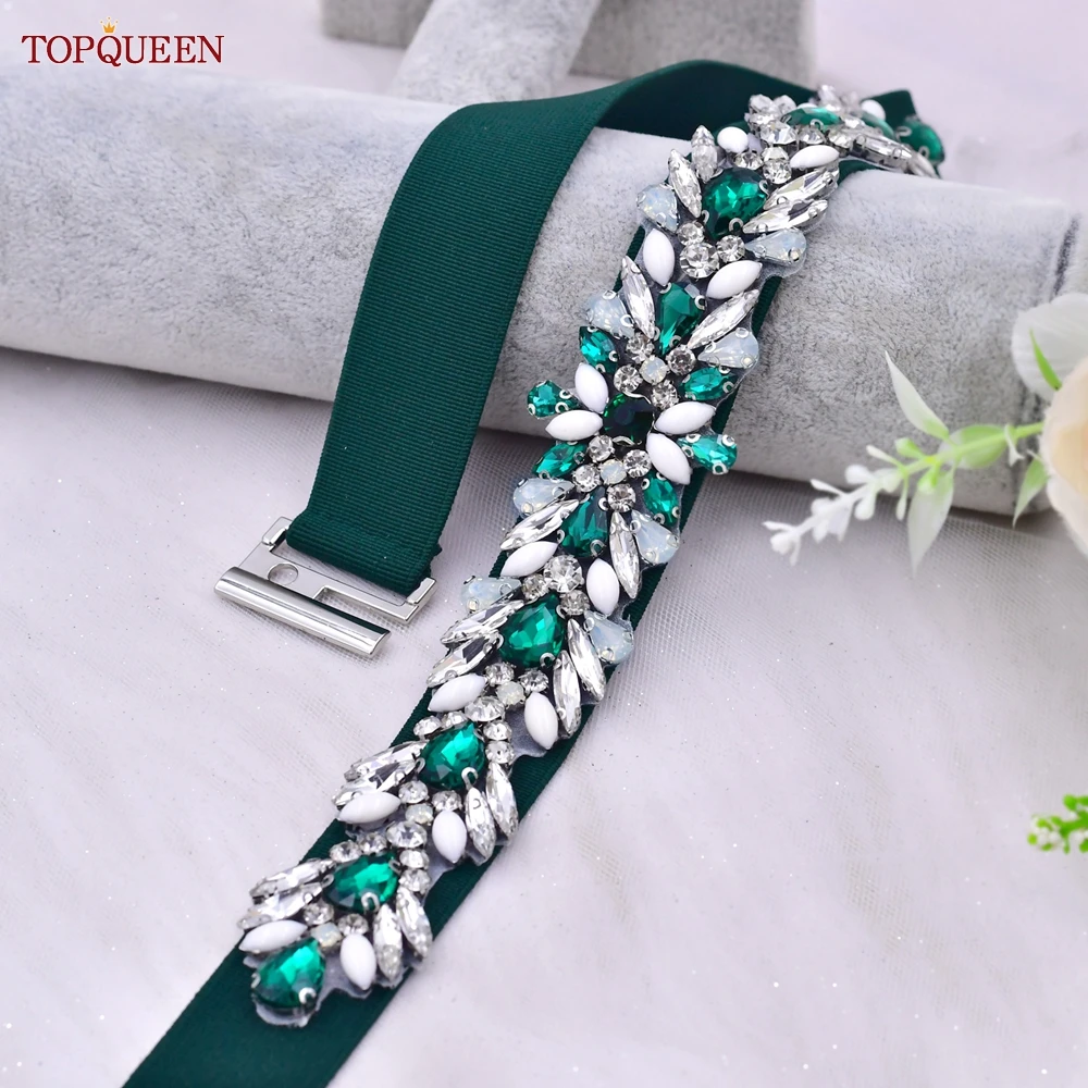 Topqueen S476-B Strass Elastische Taille Riem Voor Vrouwen Jurk Volledige Crystal Gem Vrouwelijke Tailleband Sash Fashion Luxe Dames Riem