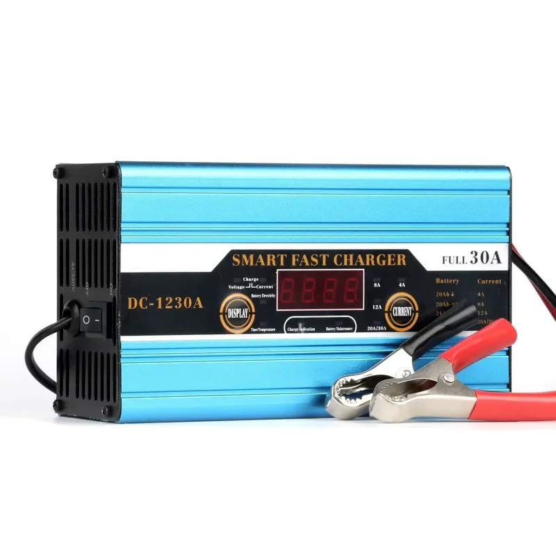 Battery Charger 12V30A Car Lead Acid Battery Charger Smart with Display Fast Charging