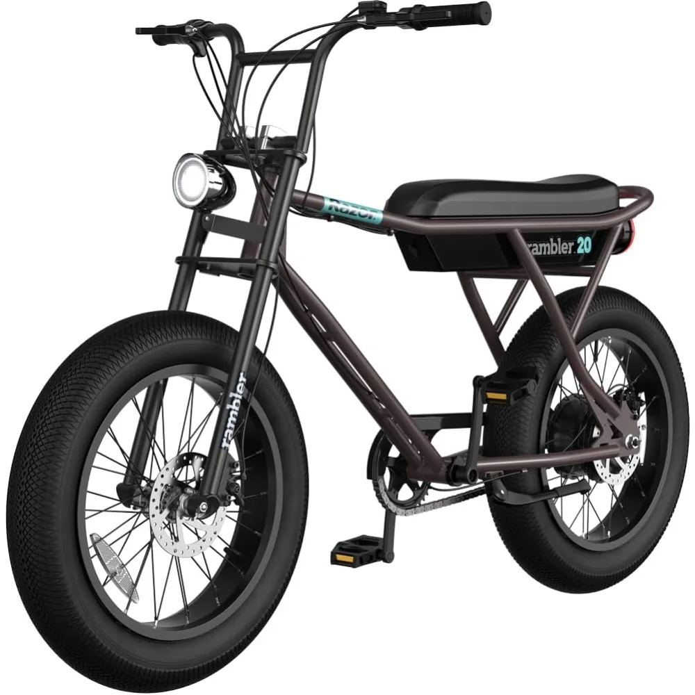 

Rambler 20 – Class 2 Adult Electric Bike with Retro Style, Up to 19.9 MPH, Up to 16.6 Miles of Range, 500-Watt Rear