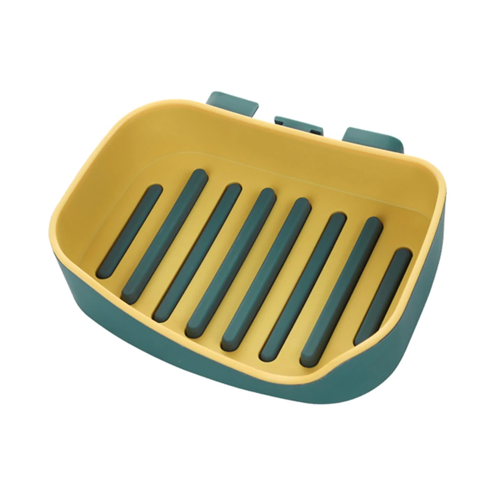 Brand New High Quality 1pcs Soap Dish Holders Tray Sponge Holder Yellow/Blue/Grey 13 Cm* 10cm*3cm Shower Accessory