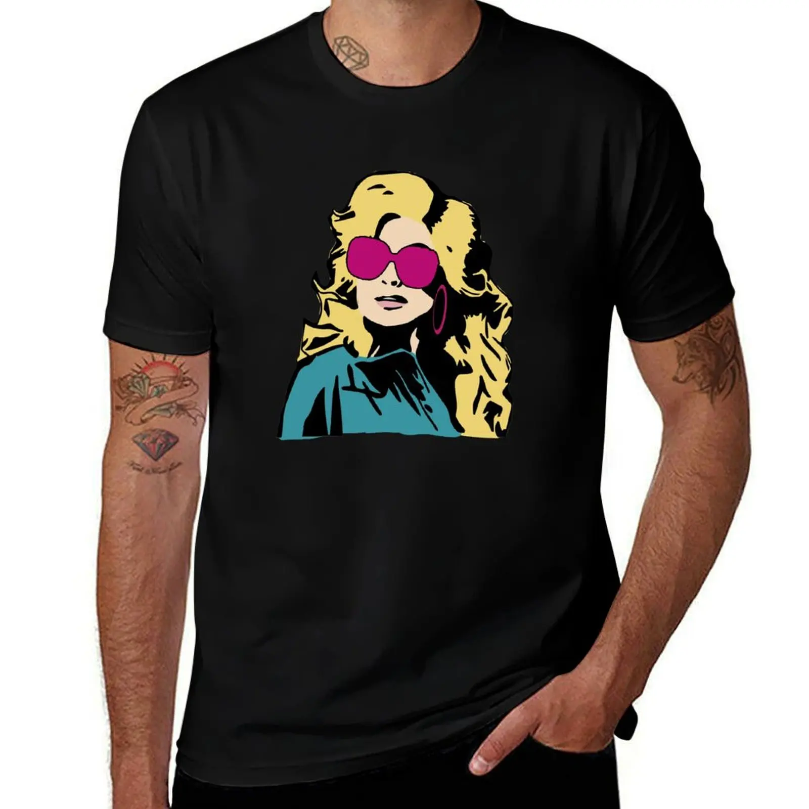 

Dolly Parton Basic Outline T-Shirt cotton t shirt man cotton t shirts man 100% man t shirt cotton high quality T-shirt