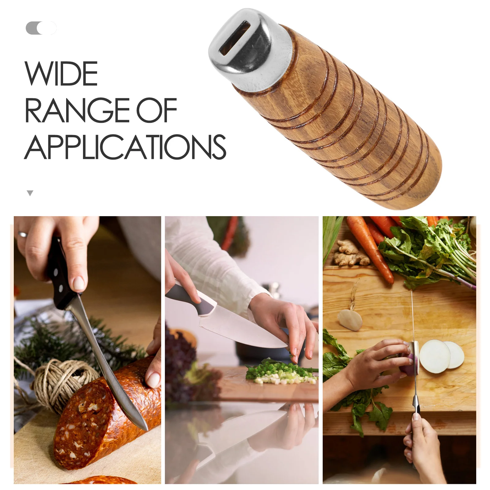 Replacement Grips for Knife Handles Kitchen Non-skid Wooden Replaceable Chef