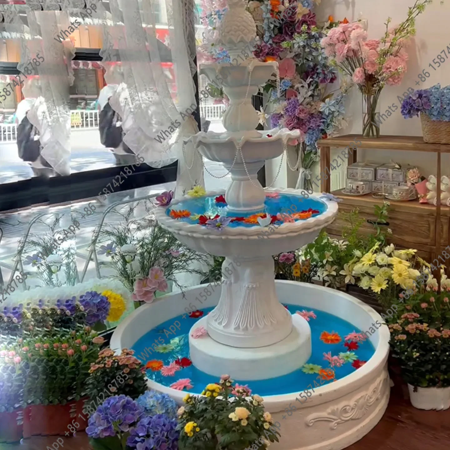 X25 European-style Three-layer Wedding Fountain, Courtyard Decoration, Balcony Simple Water View, Wishing Pool Ornament