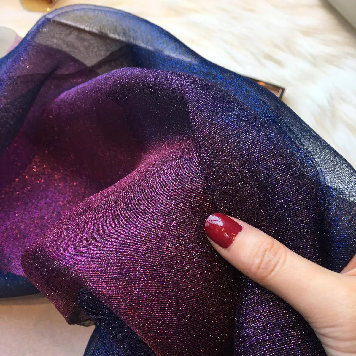 

Silk Scarf Women's Summer Autumn Winter Thin Long Gradient Color European Organza Shawl Lightweight Wrap around Neck Scarf