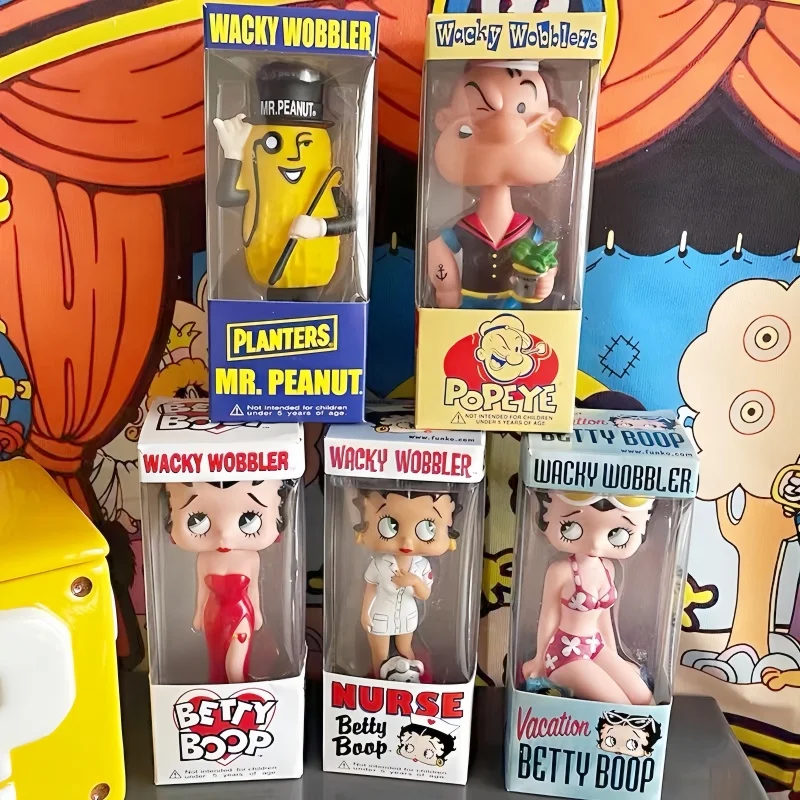 New Popeye The Sailor Man Anime Figure Sexy Betty Figurine Bobblehead Mr. Peanut Kfc Pvc Statue Figures  Beautiful Toys  Gifts