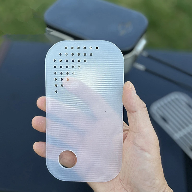 

Mini Chopping Board Outdoor Cutting Board Rice Wash Water Drainer Baffle Portable Serving Board With Holes For Camping Picnic