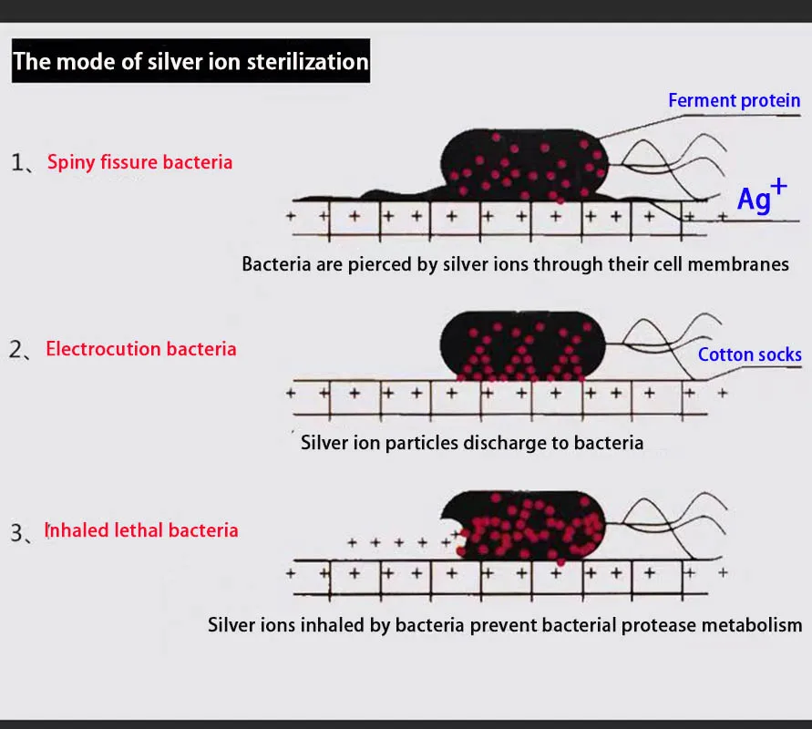 Calcetines desodorantes antibacterianos de iones de plata, calcetines de algodón puro transpirables para el sudor, calcetines desodorantes para la salud de las cuatro estaciones