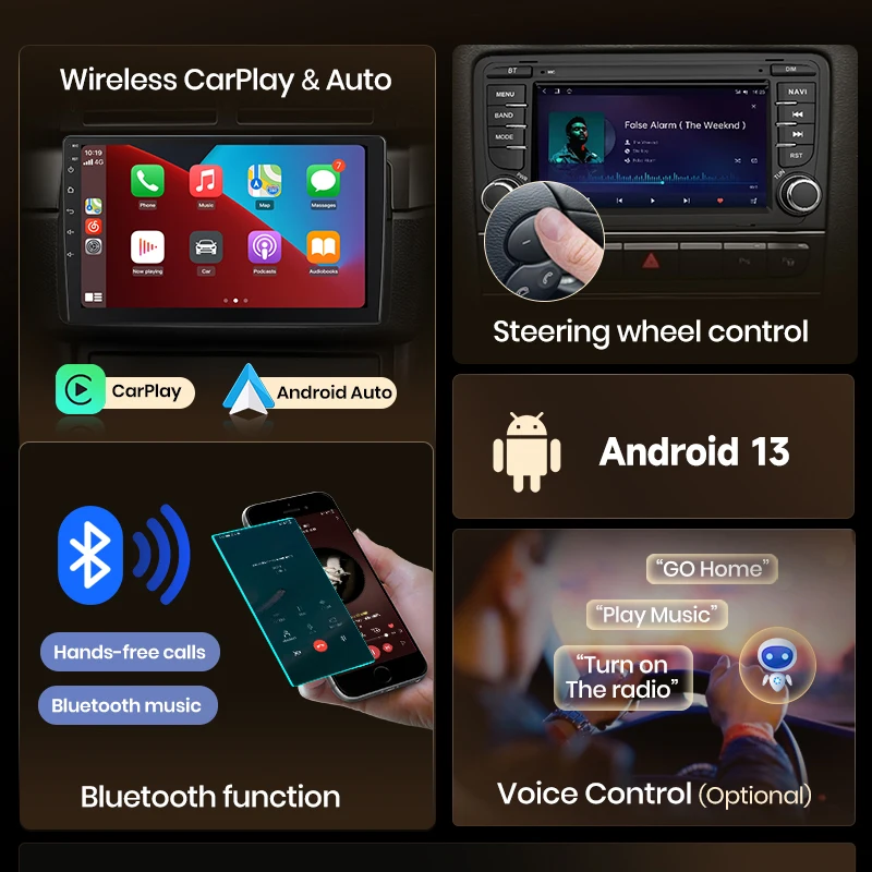 Junsun 7 9 10 pulgadas Radio de coche Universal para volkVolkswagen VW Passat B6 B7 T5 Tiguan Touran GOLF POLO inalámbrico CarPlay Android Auto 3