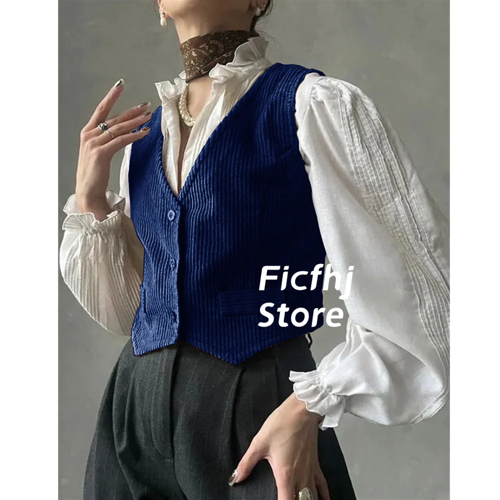 Women Vest Corduroy High Quality  Slim Fit Top Soft And Warm For Autumn Winter Clothing Waistcoat Coats жилетка женская