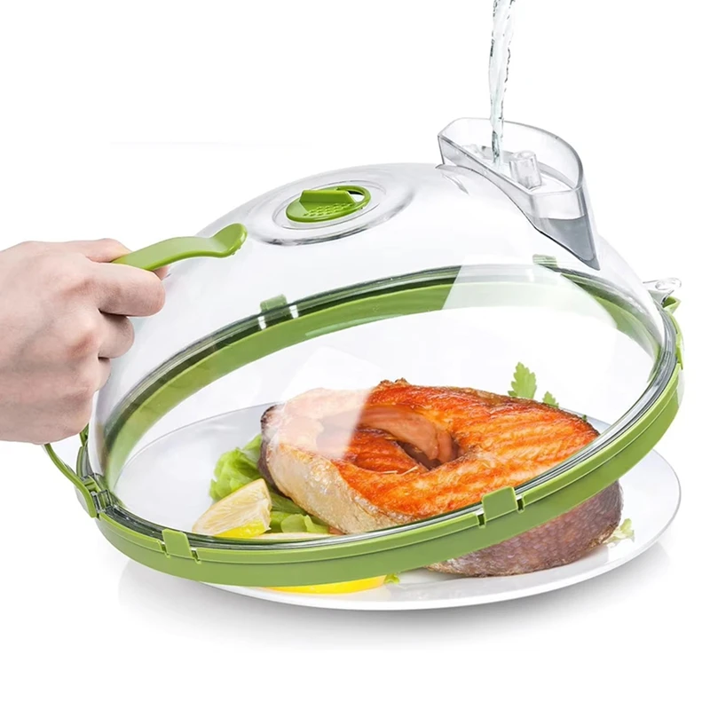 ABVJ-Microwave Splatter Cover With Steam Vent And Handle,10 Inch Clear Plate Cover, Essential Kitchen Gadgets For Food Safety