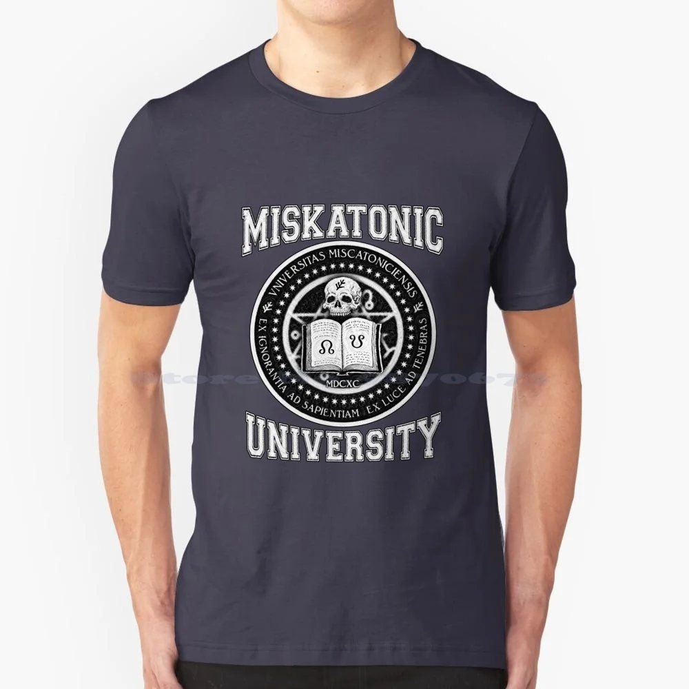 

Футболка Miskatonic-Azhmodai 2019, 100% хлопок, футболка Miskatonic University Hp Lovecraft Necronomicon Call Of Cthulhu arкхэм, ужас