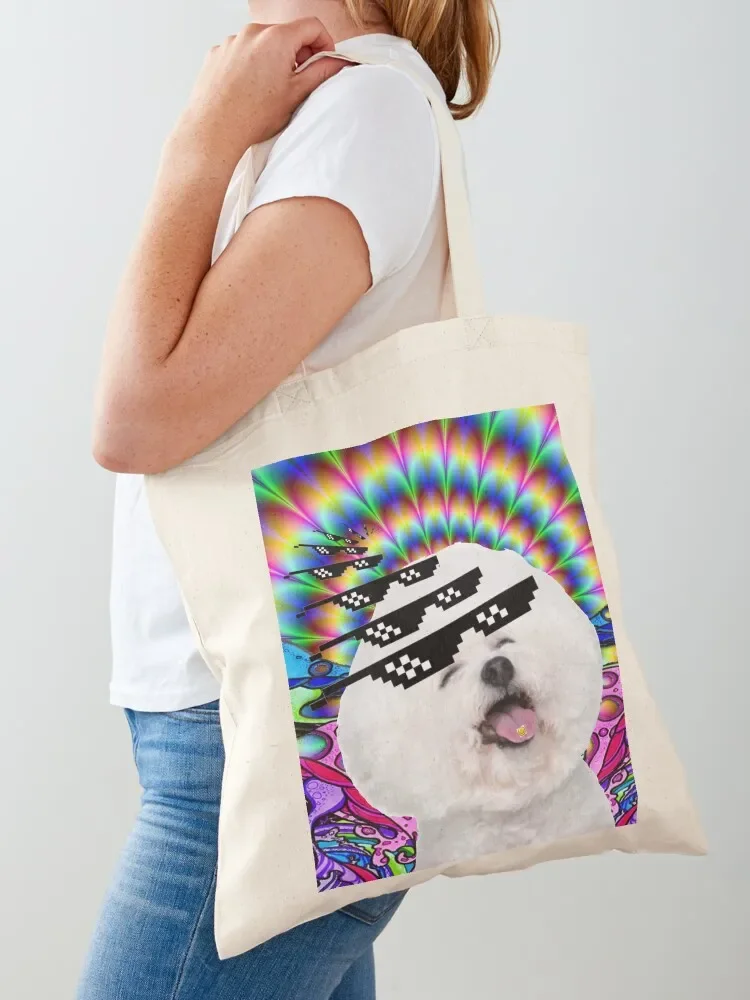 

Super Fun Doggo Bichon Frise Knows How to Party Tote Bag Women's shopping bag free delivery bags custom bags