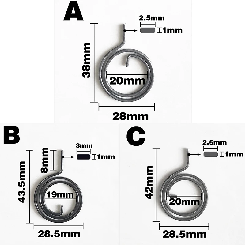 Torsion Spring 28mm Flat Wire Door Lock Handle Spring Coil For Door