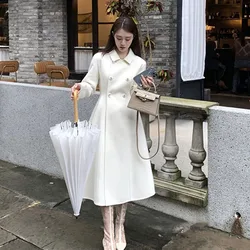 2023 Autumn And Winter New Fashion Small Fragrance Style Temperament Celebrity Slim Fit Thickened Mid Length Woolen Coat Women