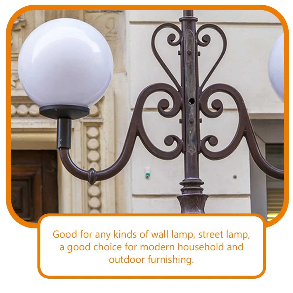 

2pcs Acrylic Ball Lampshade Milk White Globe Shade 150MM Diameter 8cm Thread Outdoor Wall Light Cover Decorative Accessories
