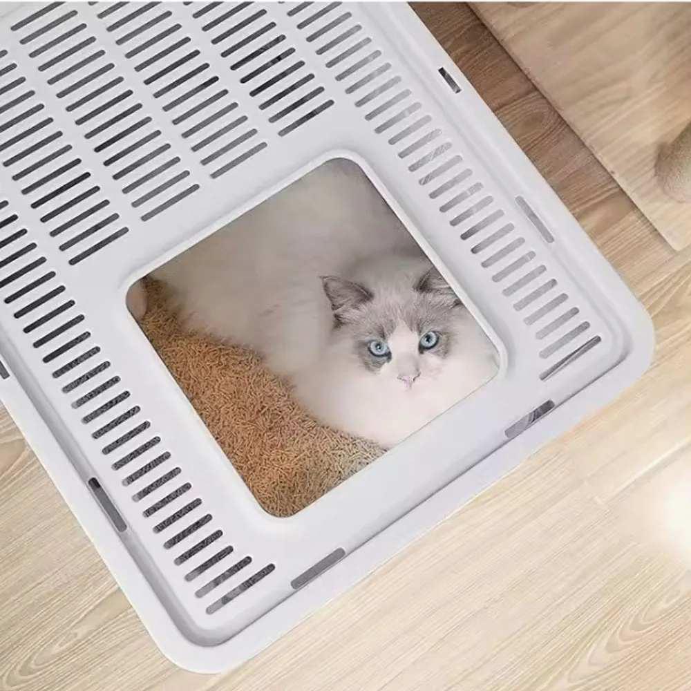 Convenient Foldable Litter Box: Drawer Design with Scooper for Easy Cat Waste Management