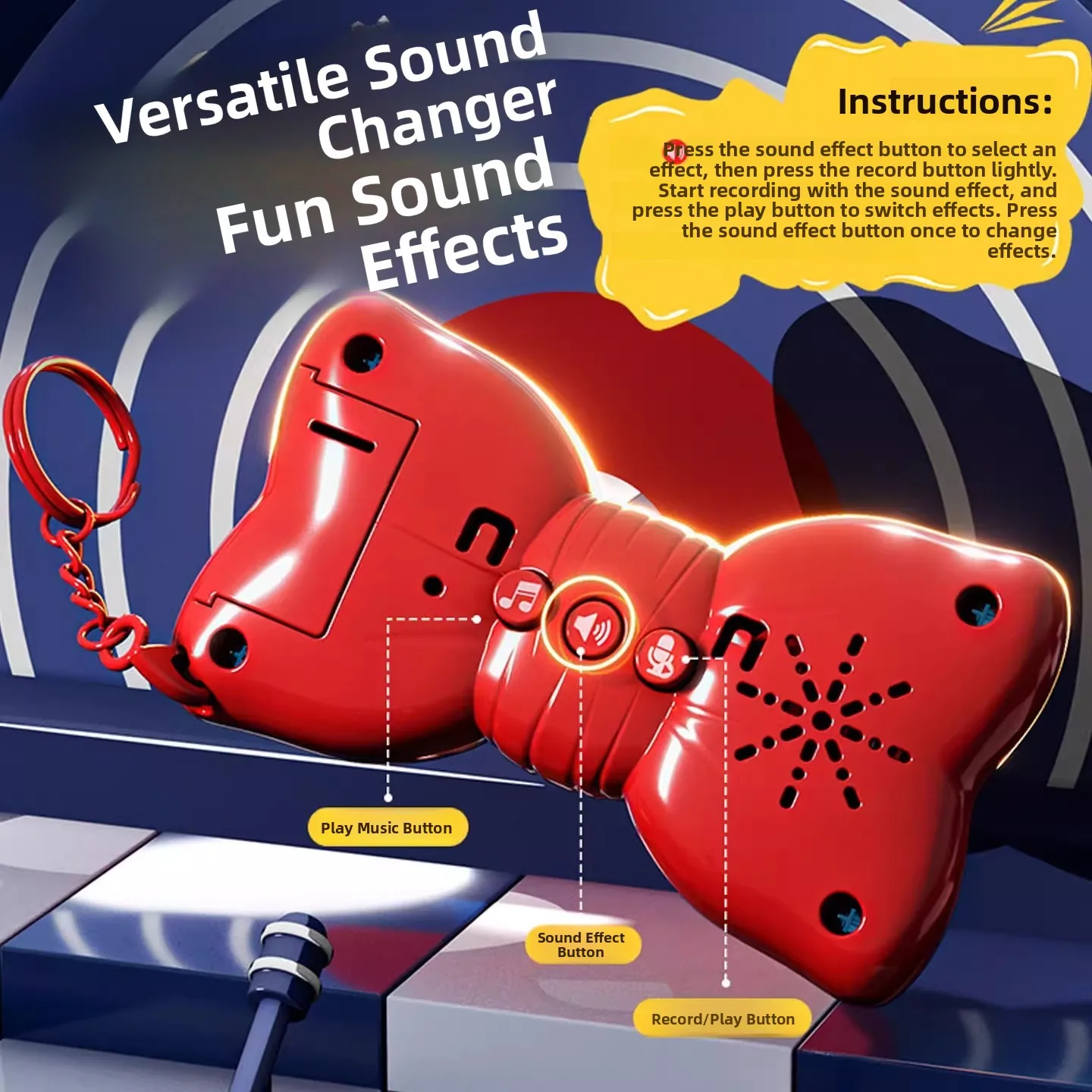 لعبة تغيير الصوت على شكل ربطة عنق من أنمي المحقق كونان، لعبة تفاعلية ممتعة لتغيير الصوت، قلادة مزحة للأعمار من 3 إلى 4 عامًا