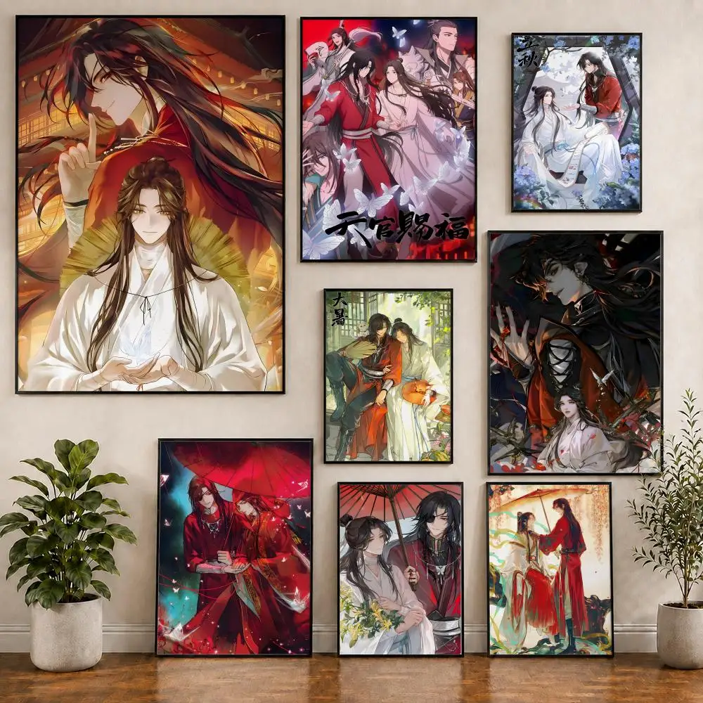 Heaven Officials Blessing Anime BL Poster Pvc HD Peel and Stick Modern Poster Home Office Living Room Dining Room Wall Decor