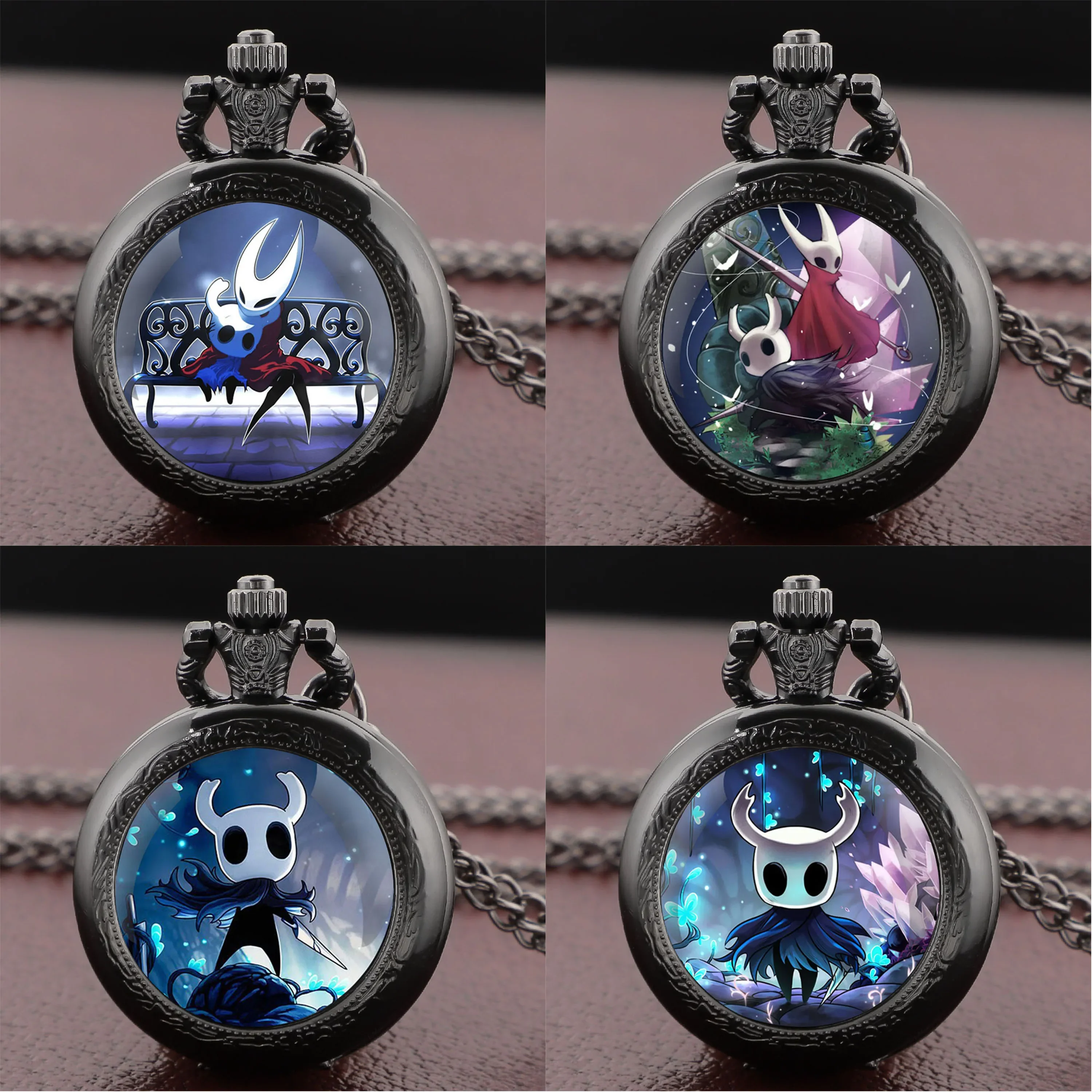 

Полый рыцарь стеклянный купол карманные часы кулон ожерелье часы подарок на Хэллоуин для женщин мужчин детей