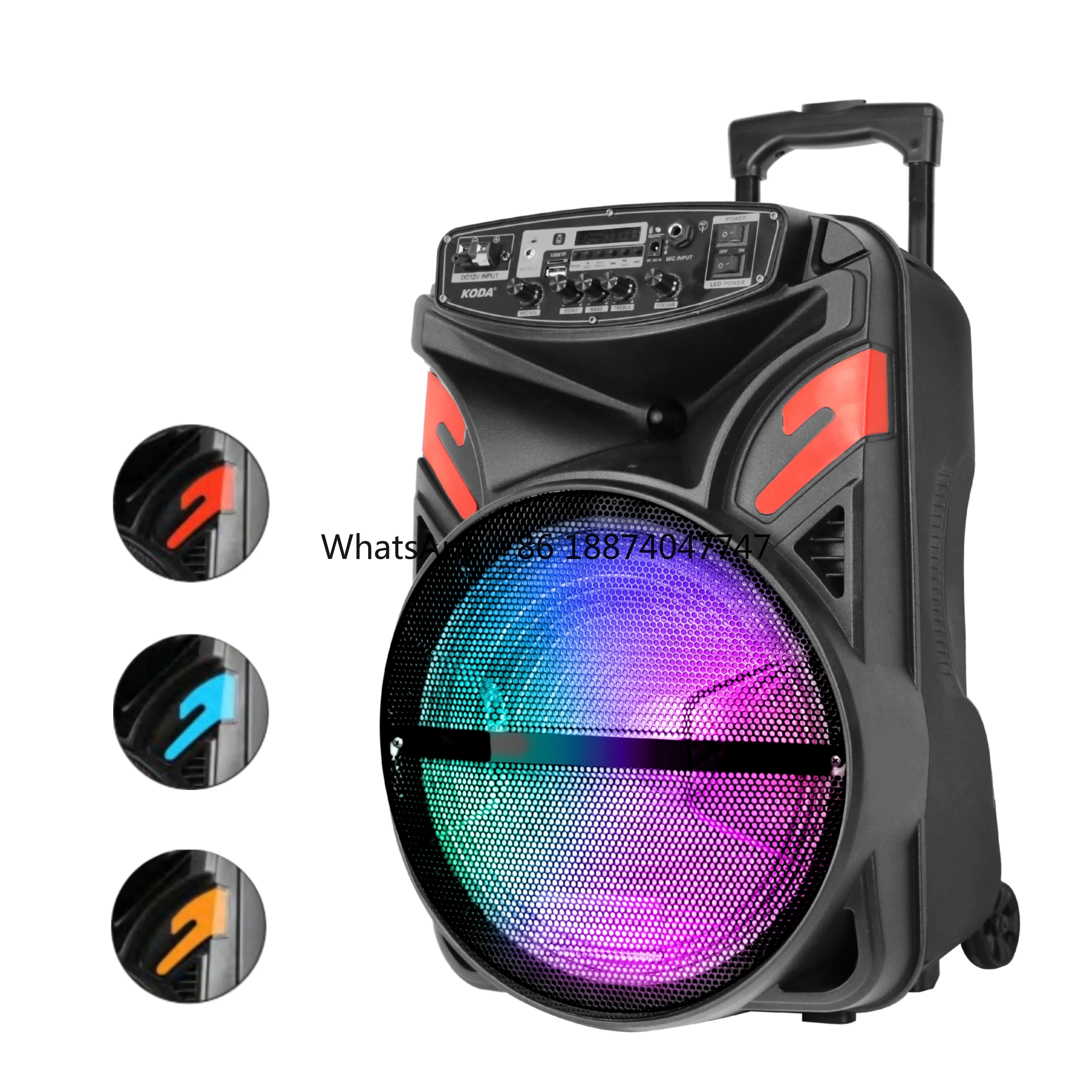 

2023 Best Loud 12inch Party wireless portable Speaker Boombox Blue tooth Home Partybox With Fire Flame Led Light