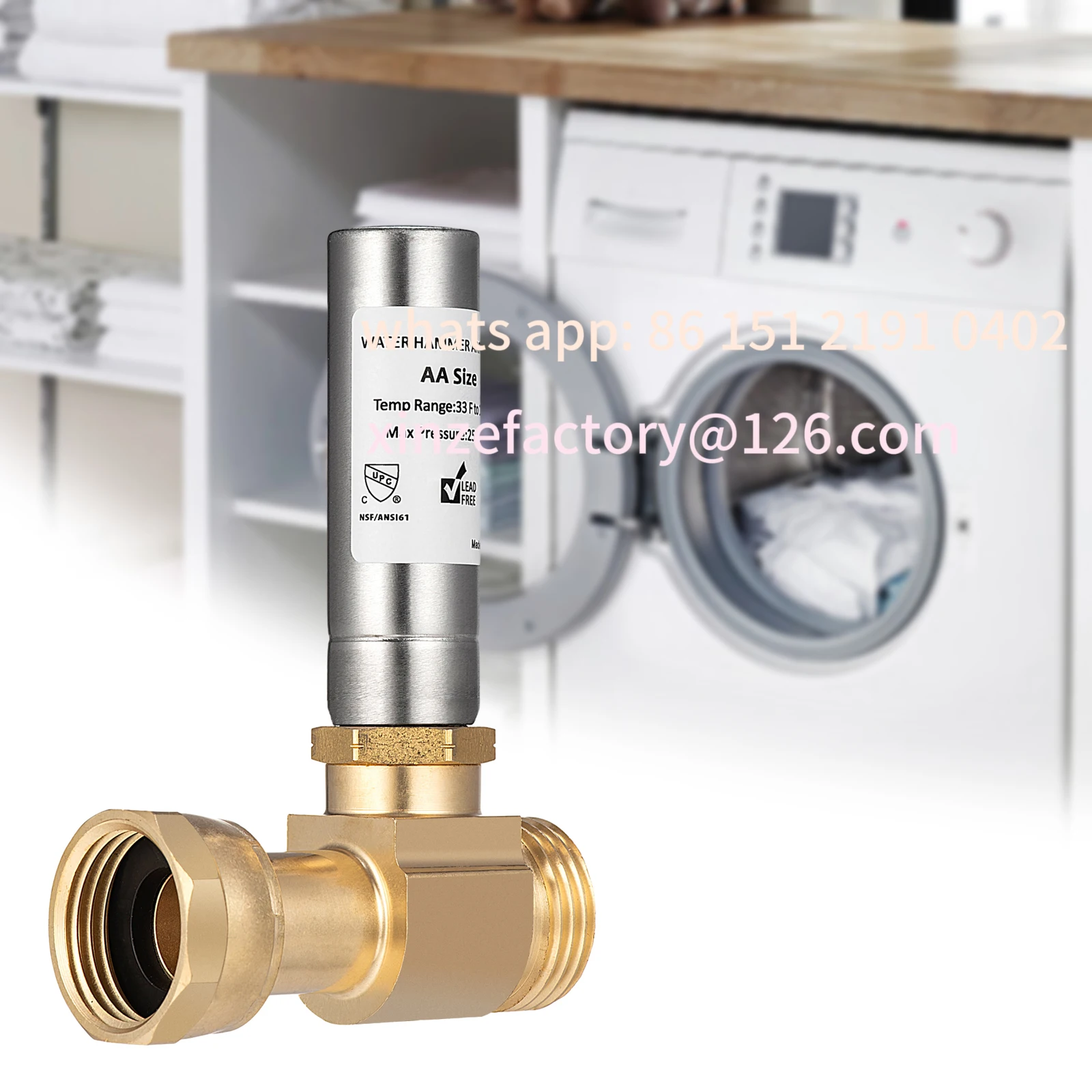 Customizable Water Hammer Arrestor Thread for Washing Machine Kitchen Laundry Pipe Laundry Washer Box Fittings