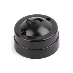 Single Control Switch Round Wall Mounted Easy Install Home Decoration Household Light Switch Retro Retro Style 220-250V Black