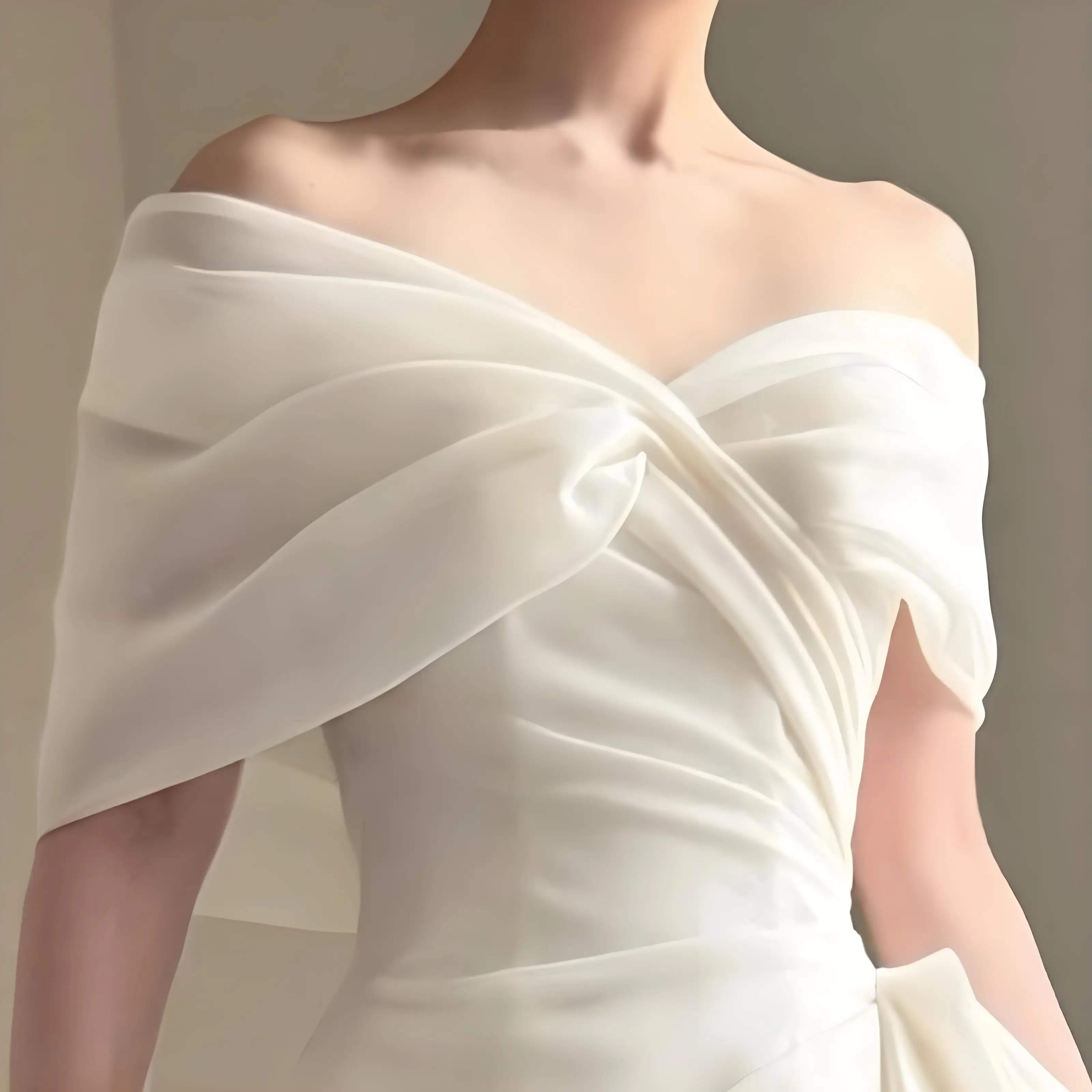 Beshinel مخصص قبالة الكتف فساتين زفاف خفيفة فاخرة 2025 حورية البحر زي العرائس ذيل الغزل فستان أبيض Vestidos