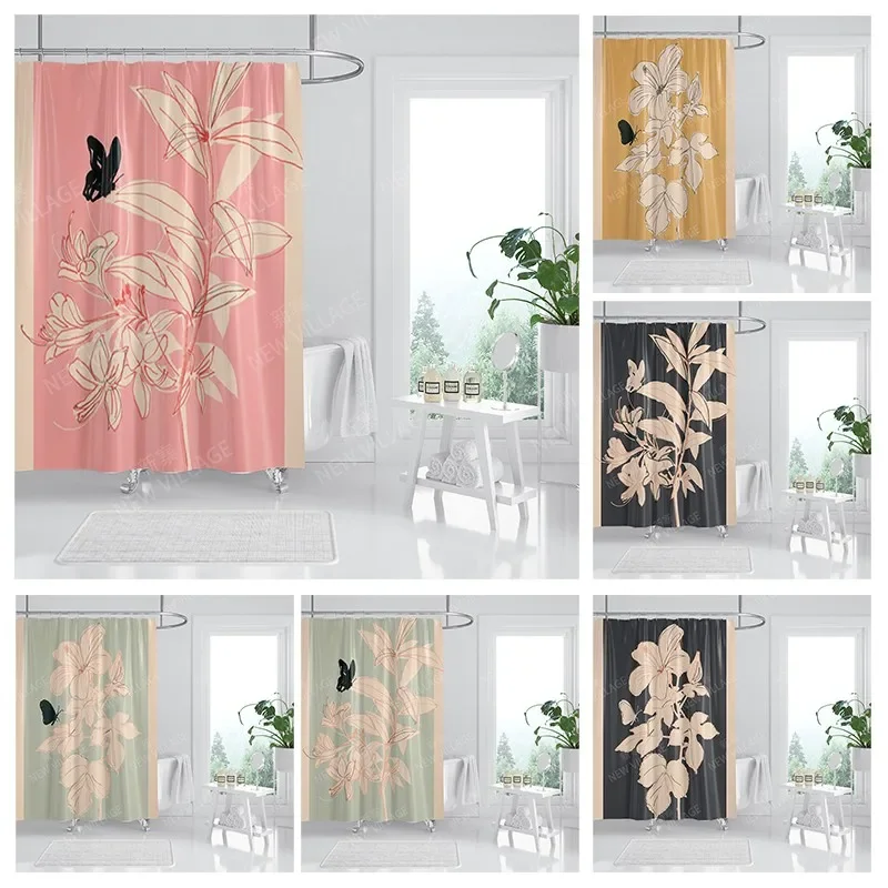 

Waterproof fabric shower curtains Bathroom curtain accessories 180x200 Bath curtain for shower 240*200 nordic boho decoration