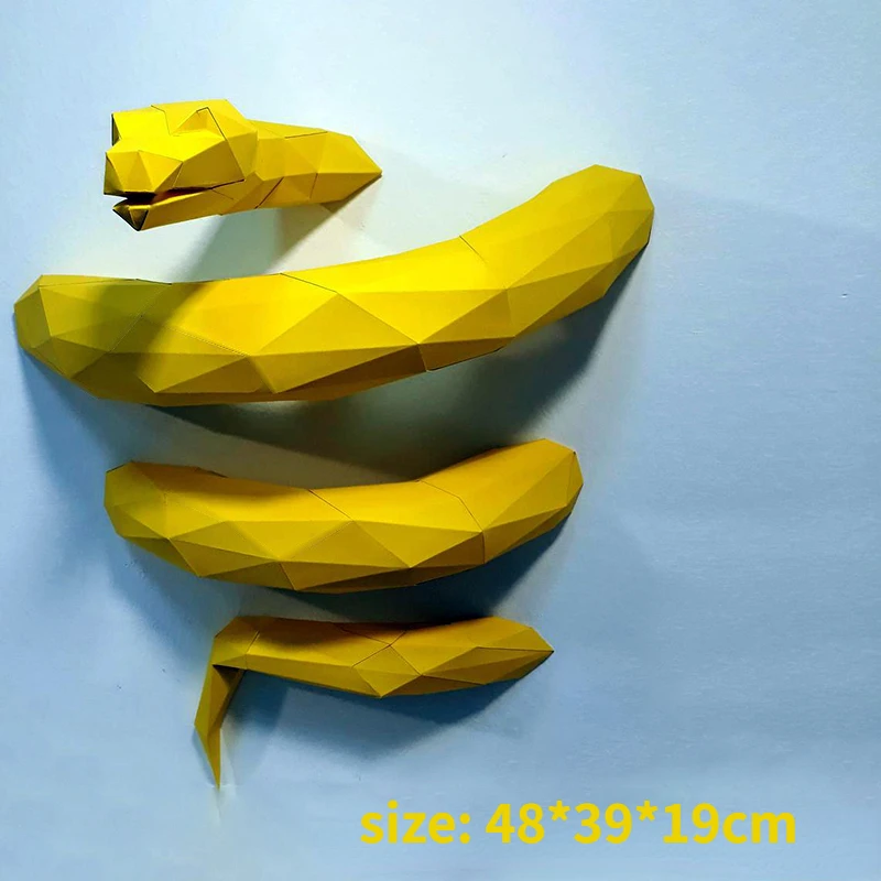 

3D Бумажная форма, необработанная модель золотого питона, складная бумага, работа «сделай сам», настенная подвесная домашняя декоративная статуэтка, миниатюры