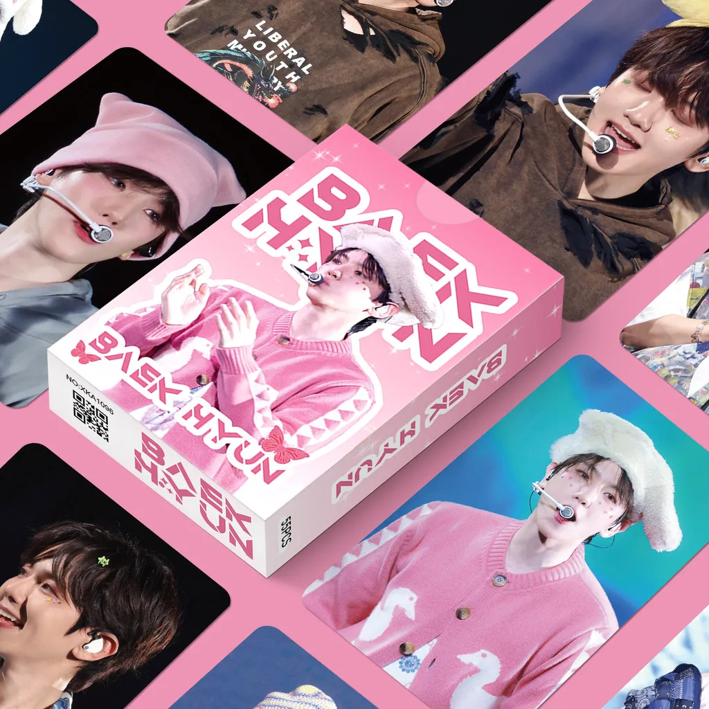 55 قطعة من بطاقات الصور المجسمة للحفلات الموسيقية BAEKHYUN - بضائع ألبوم K-pop اللامعة بالليزر، يجب اقتناؤها (متجر Anime Worlds)