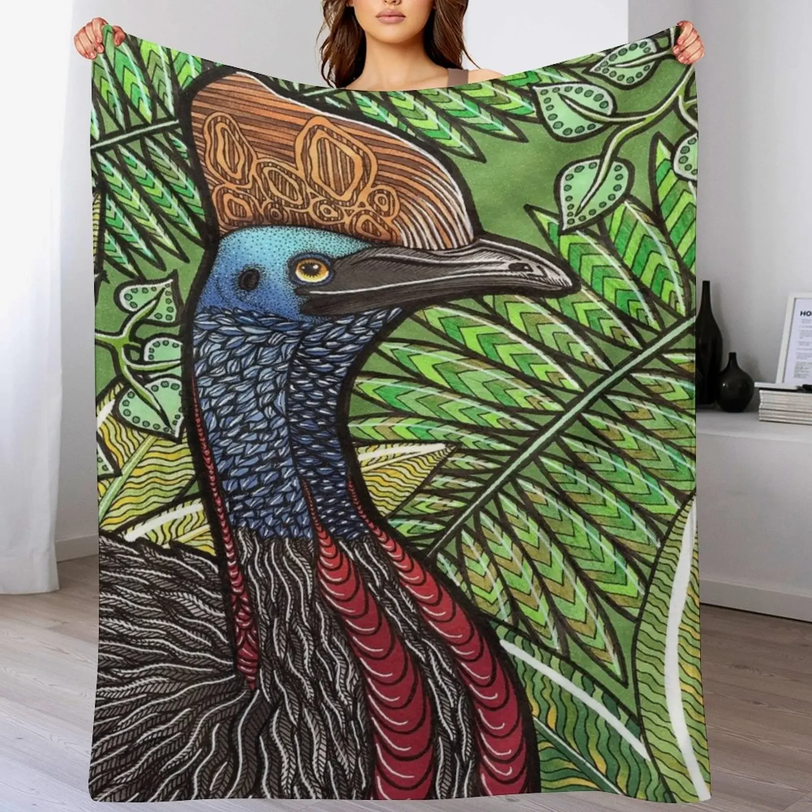 

Cassowary Throw Blanket Tourist Winter beds manga Nap Blankets