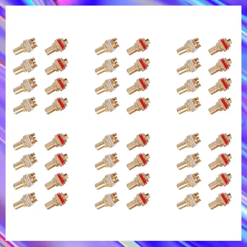 

48Pcs Red+White RCA Female Socket Chassis High Quality RCA CMC Female Connector Phono Copper Plug Amp Hifi