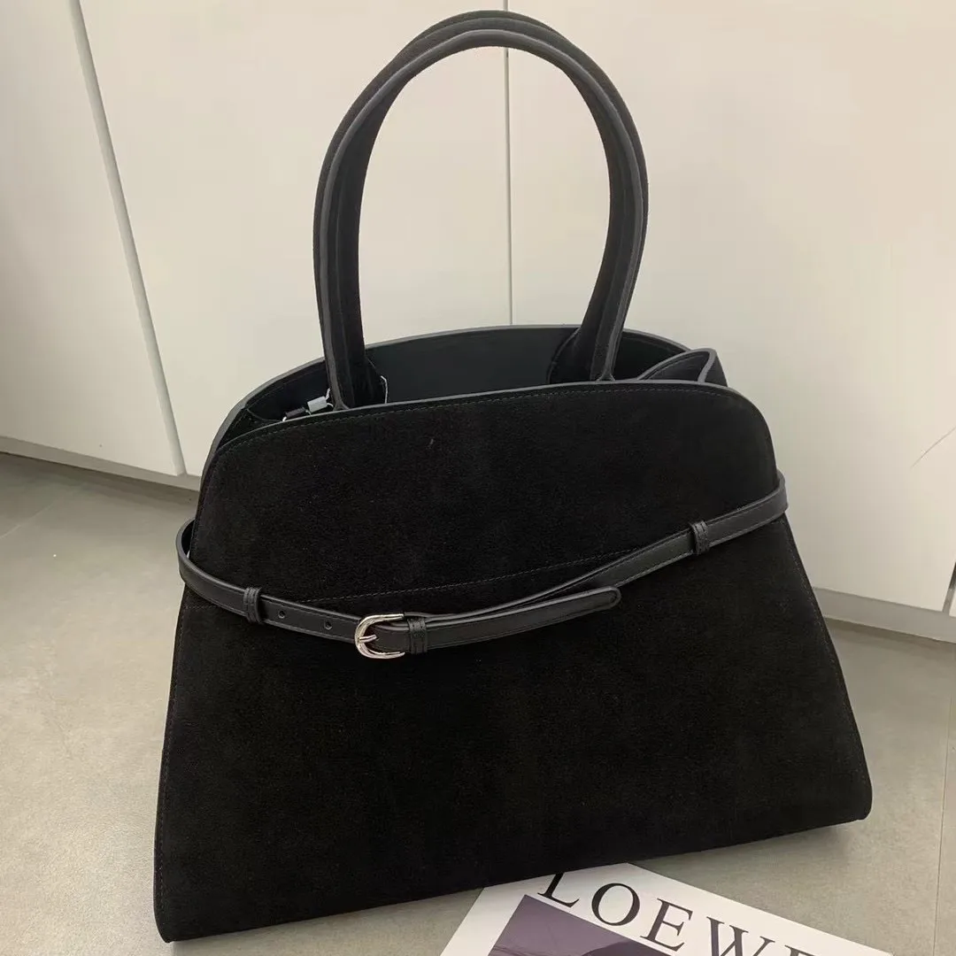 

2026 New Matte Suede Simple Retro Portable Shoulder Large Capacity Tote Bag Tall Backpack