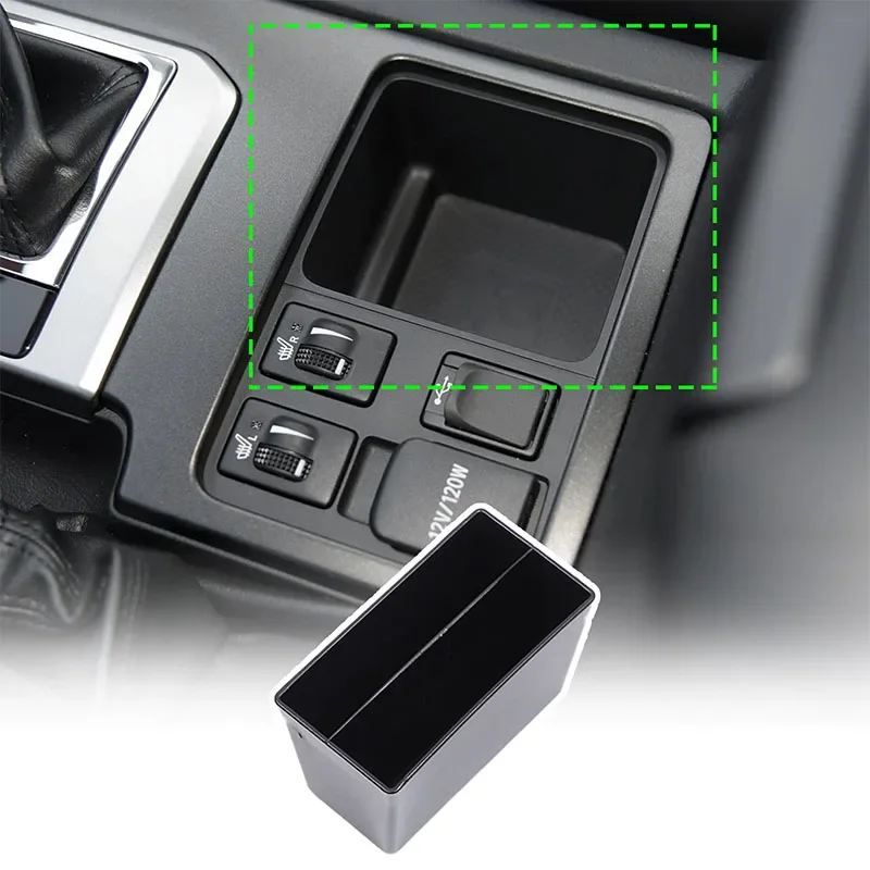 

For Toyota Land Cruiser Prado 150 2010-2017 ABS Black Car Gear Handle Rear Storage Box Key Box Interior Accessories