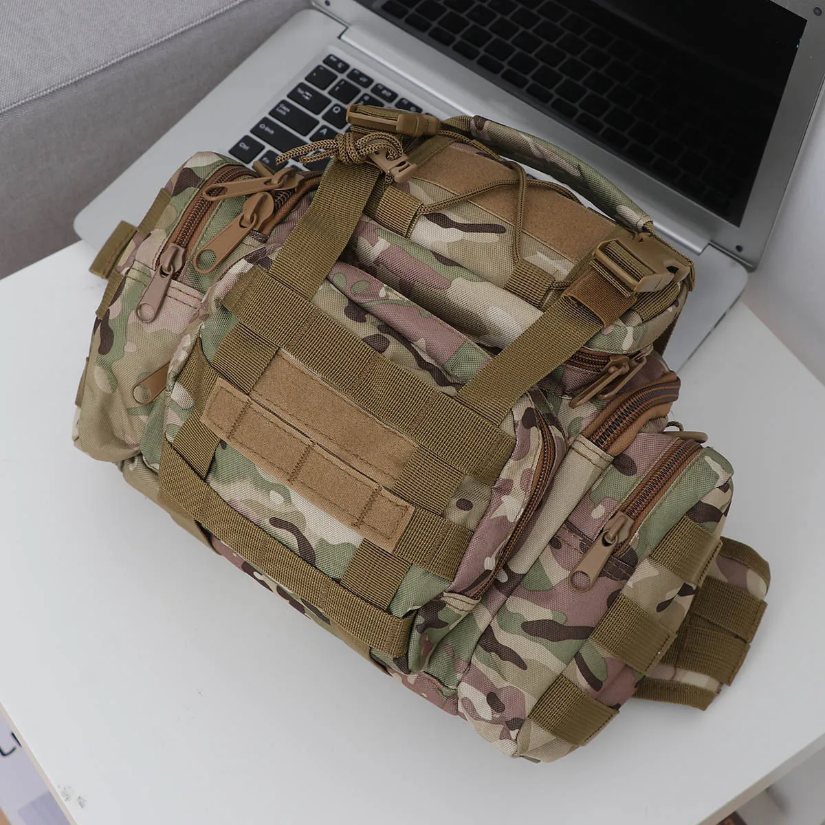 

1Pcs Fishing Bag Large Capacity Outdoor Multi-Pocket Water Resistant Nylon Fishing Gear Bag Shoulder Strap Adjustable Satchel