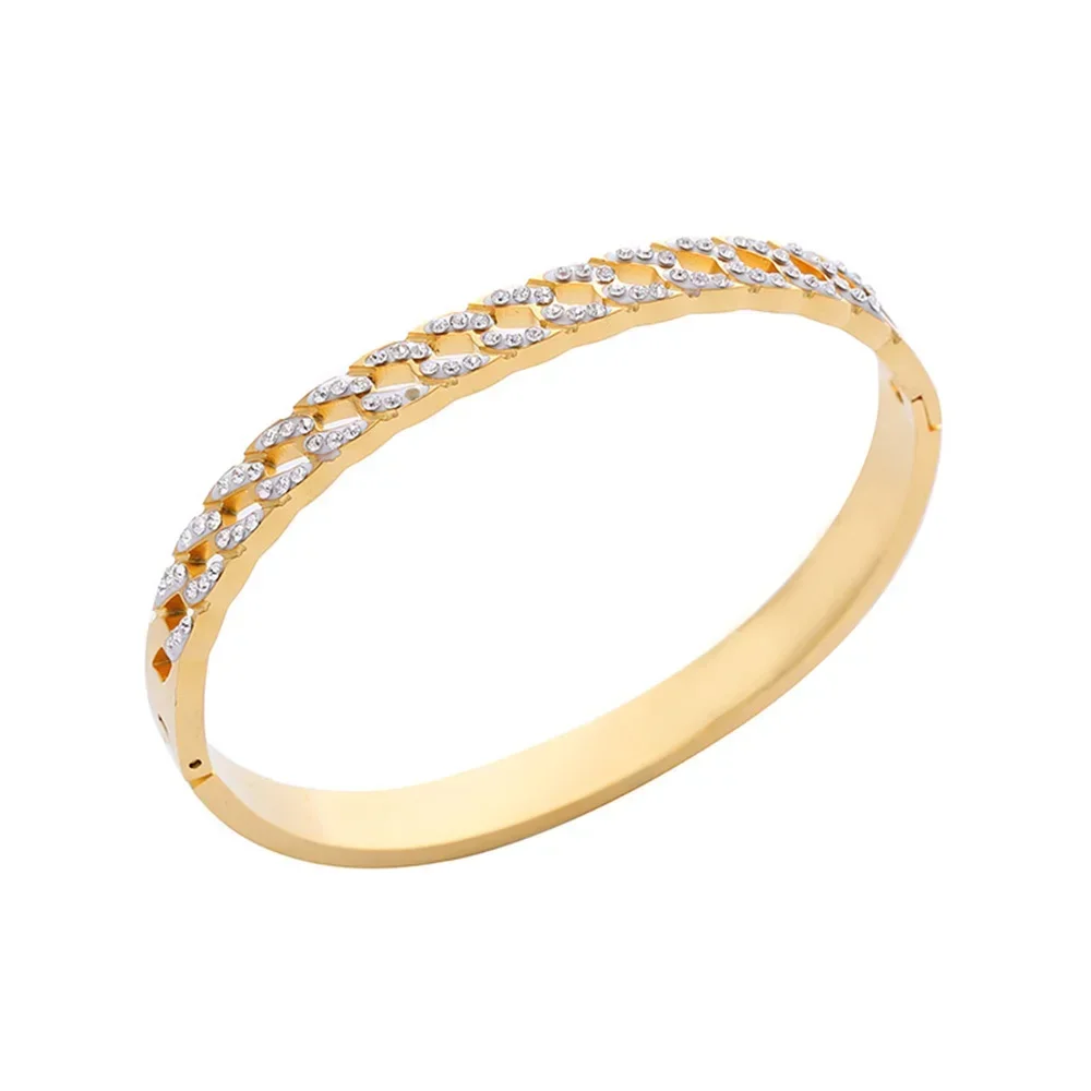 

Fashion Perfect Turkish Handcrafted Jewelry Round Cut Zircon Jewelry Bangle Women Gift Bracelet Couple Jewelry