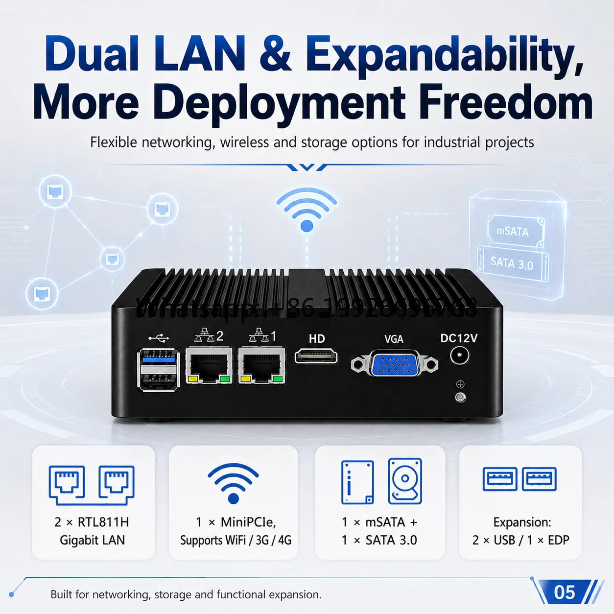 Passive Cooling Computer Dual LAN USB COM HD VGA Storage Optional for Automation System OEM ODM Custom Industrial Computer