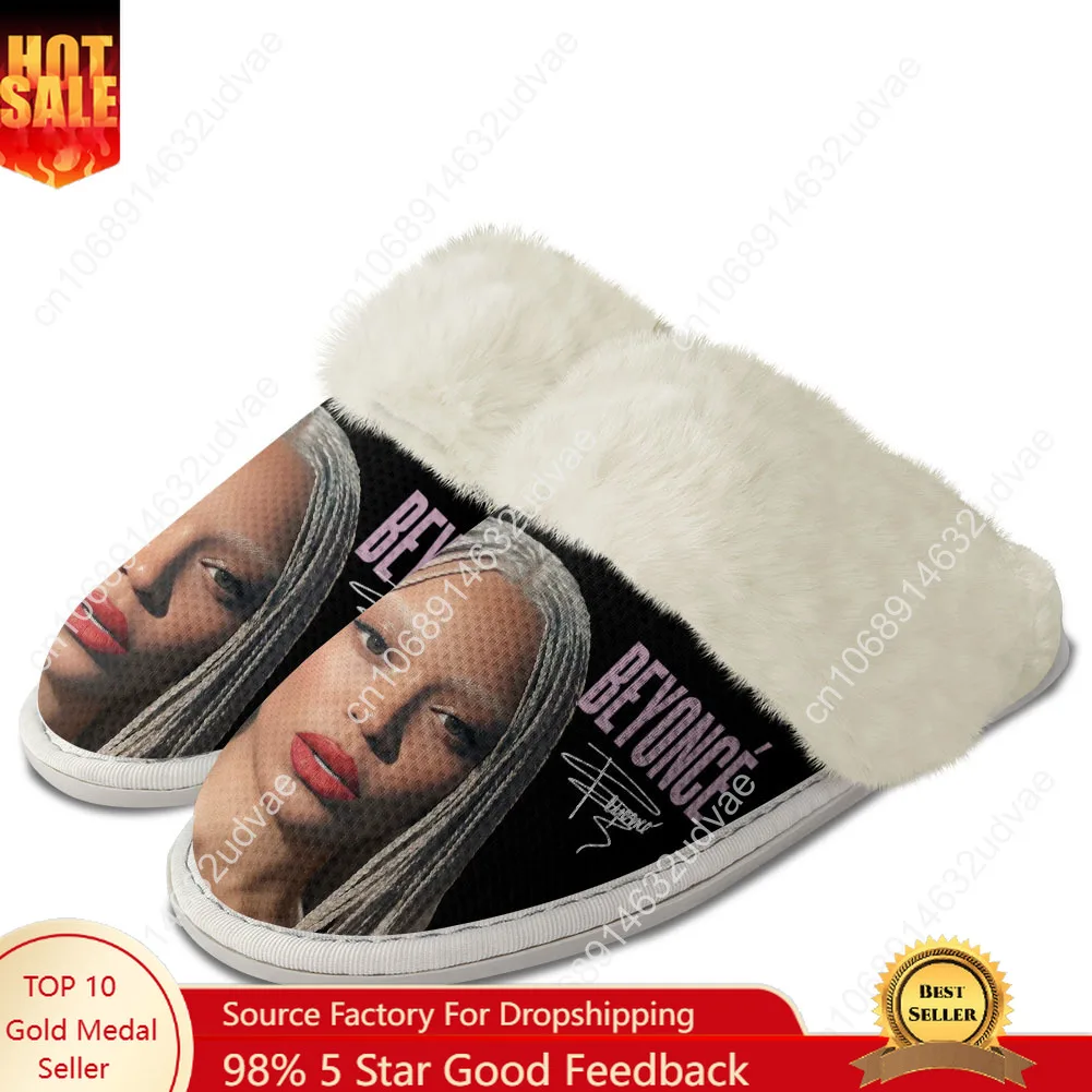 

Beyoncé Plush Slippers Keep Warm Shoes Mens Womens Home Cotton Bedroom Customized Thermal Lightweight Slipper DIY