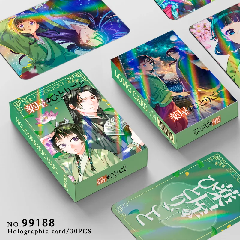 30pcs The Apothecary Diaries Anime Lomo Cards With Postcards Box Card Games For Fans Party Decorations Kids Gift Toy
