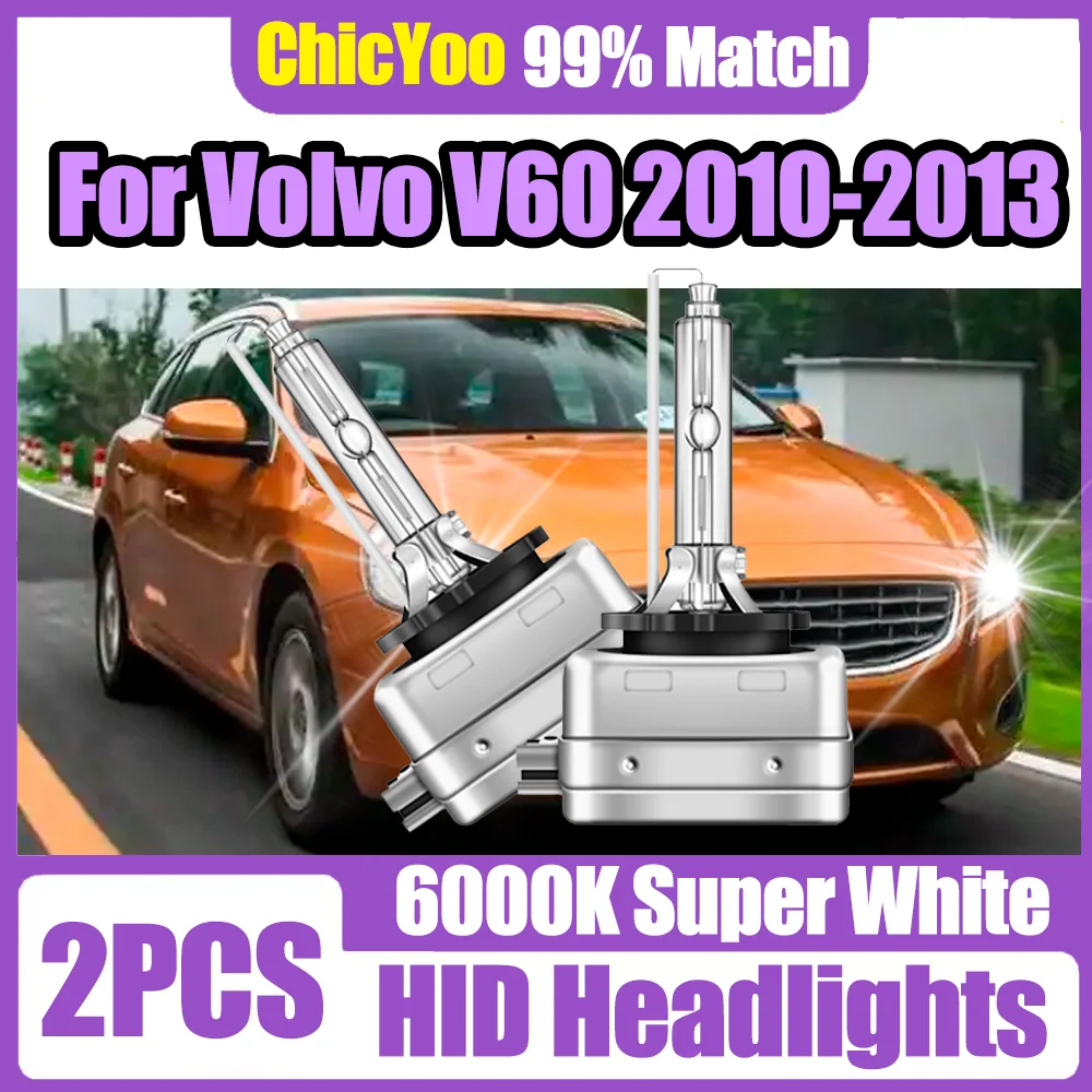 

2PCS High Power 20000LM D1S 35W HID Xenon Lamp Bulbs Car Headlight 12V Auto Lamps 6000K White For Volvo V60 2010 2011 2012 2013