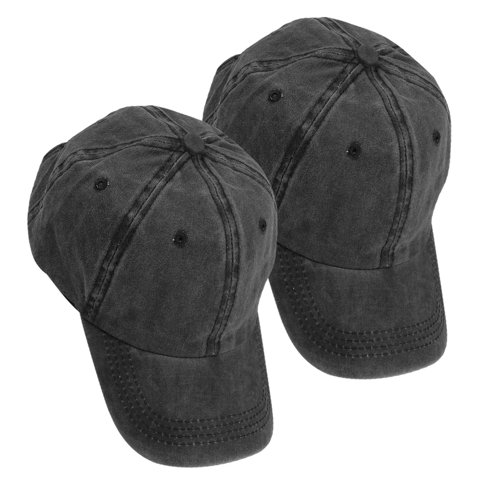 

2Pcs Vintage Adjustable Golf Golf Baseball Hats Light Board Cotton Breathing Outdoor Decorative Female Hat Sports Hat